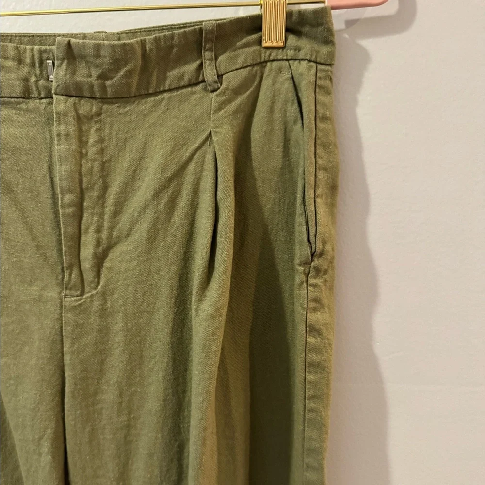 Zara Women Chinos Linen Cropped Pants S - Picture 2 of 8